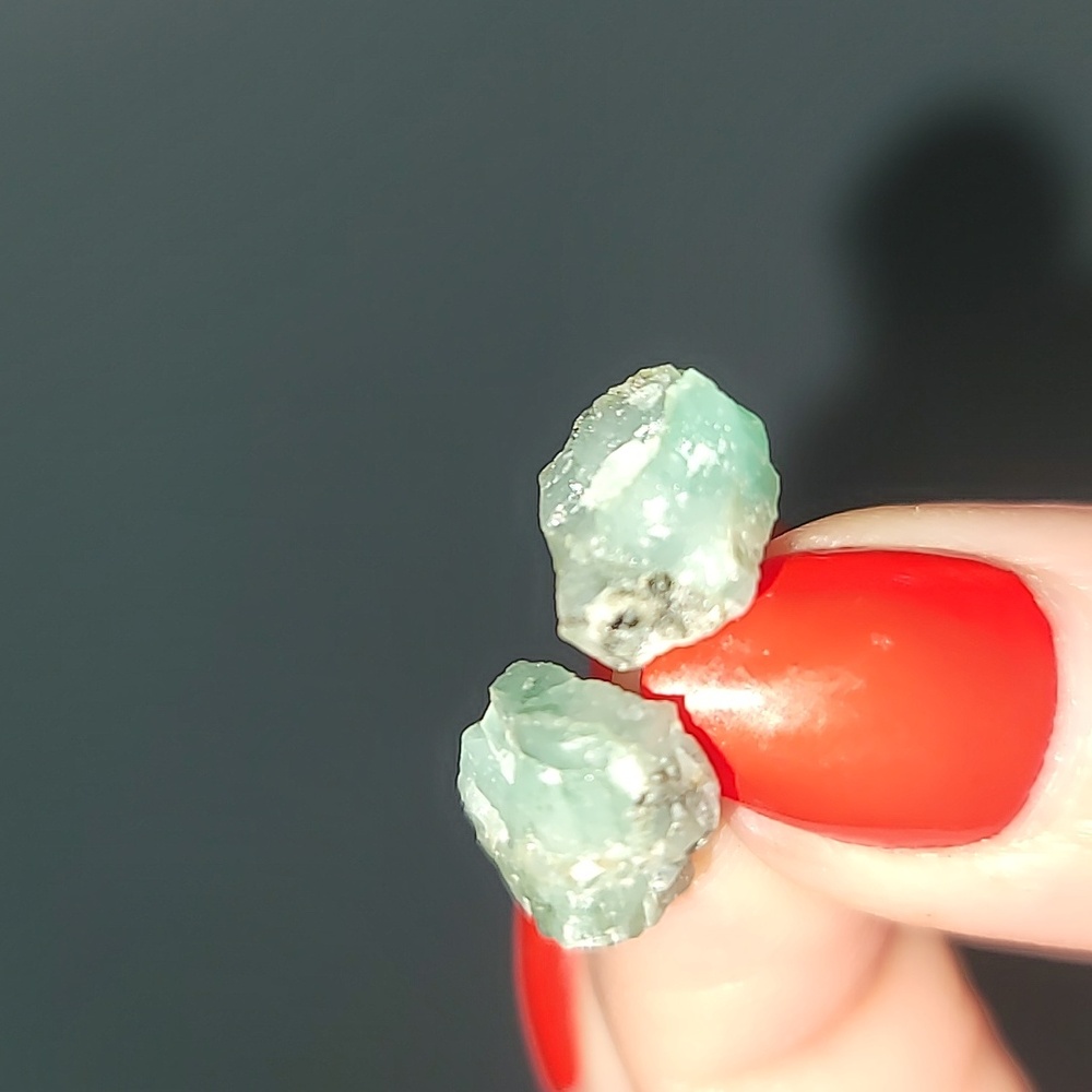 Raw Emerald Stud Earrings - image 6